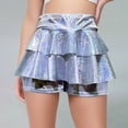 thumbnail image 2 of CPNG Girls Shorts Culottes Sequin Skorts Skirt Fashion Casual Pleated Dance Performance Summer Shorts Skirt(Silver,7-8 Years), 2 of 5