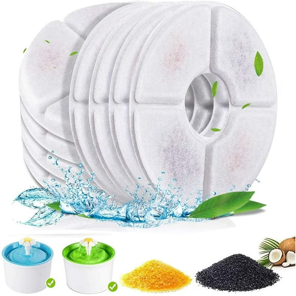 Set of 8 Cat Water Fountain Filter, Cat Fountain Filters for Cats, Pet Fountain Replacement Filters with Resin and Activated Carbon, Tower