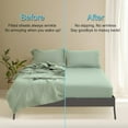 thumbnail image 6 of Deep Pocket King Fitted Sheet with Straps - Fits Mattresses Up to 21" Thick - 3 Piece Bed Sheets - Moisture Wicking, Cooling & Soft Fitted Sheet & Pillow Cases (Light Green), 6 of 6