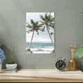thumbnail image 5 of Beach Seaside Canvas Wall Art: Coastal Coconut Trees Painting Ocean Swing Hanging on Palm Tree Picture Seascape Sunset Artwork Decor for Living Room Bathroom 16" x 12", 5 of 6