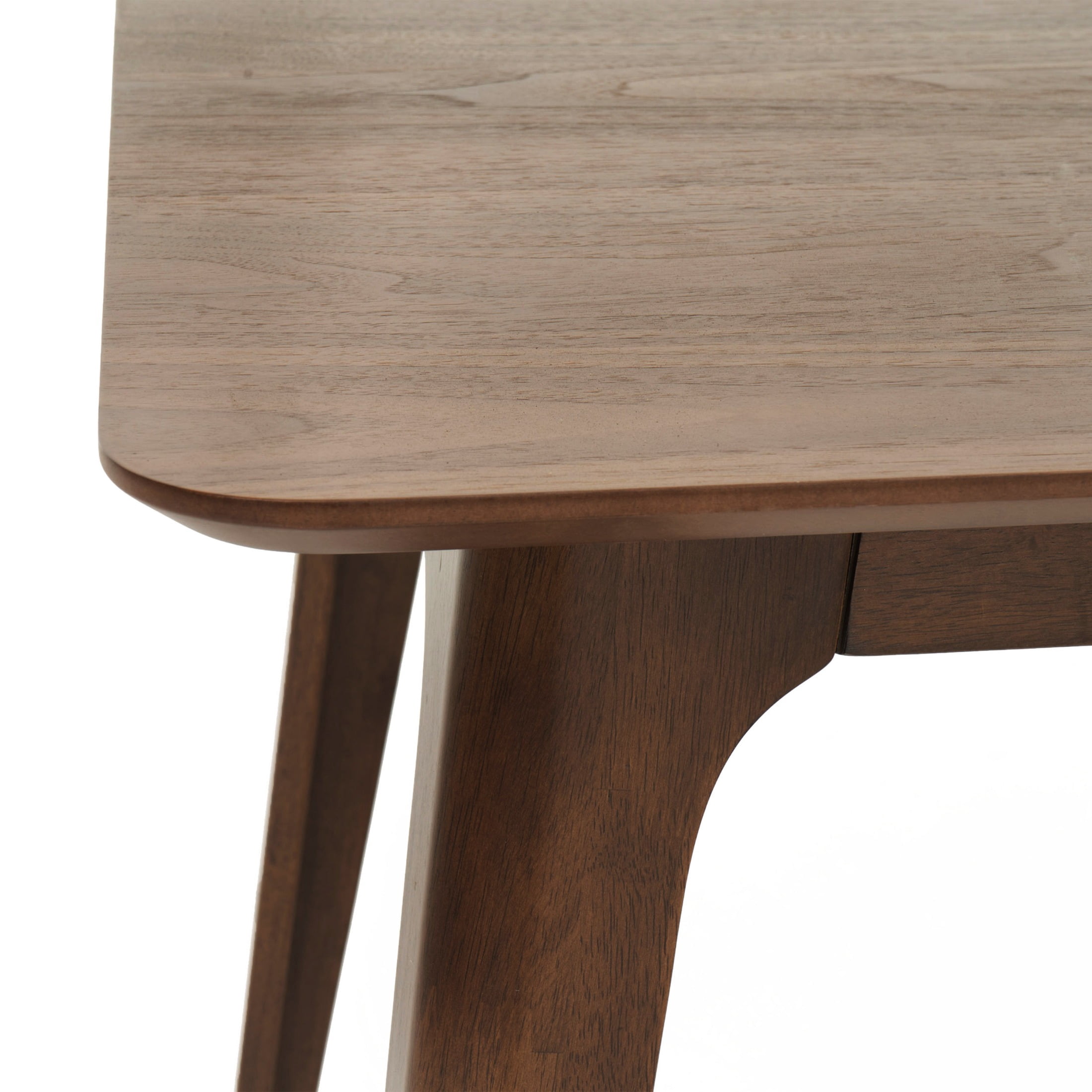 47" Dining Table, Rectangular Kitchen Table with Faux Wood Tabletop and Rubberwood Frame, for Kitchen, Dining Room, Walnut
