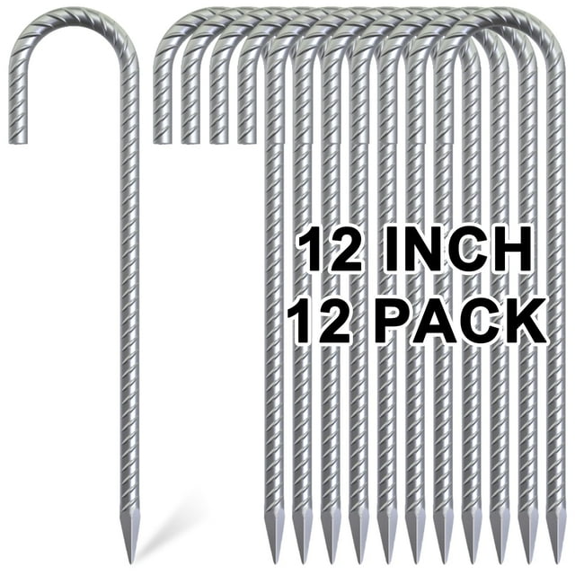 Estacas para Tienda OK5STAR de Varilla de 30 cm Paquete de 12 Galvanizadas de Alta Resistencia