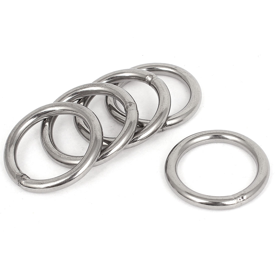 30mm x 3mm Stainless Steel Webbing Strapping Welded O Rings 5 Pcs Z4F6 