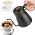 thumbnail image 1 of TKSE 850ml Stainless Steel Drip Over Coffee Kettle Gooseneck With Wooden Handle(A), 1 of 7