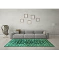 thumbnail image 3 of Ahgly Company Machine Washable Indoor Round Persian Turquoise Blue Traditional Area Rugs, 5' Round, 3 of 4
