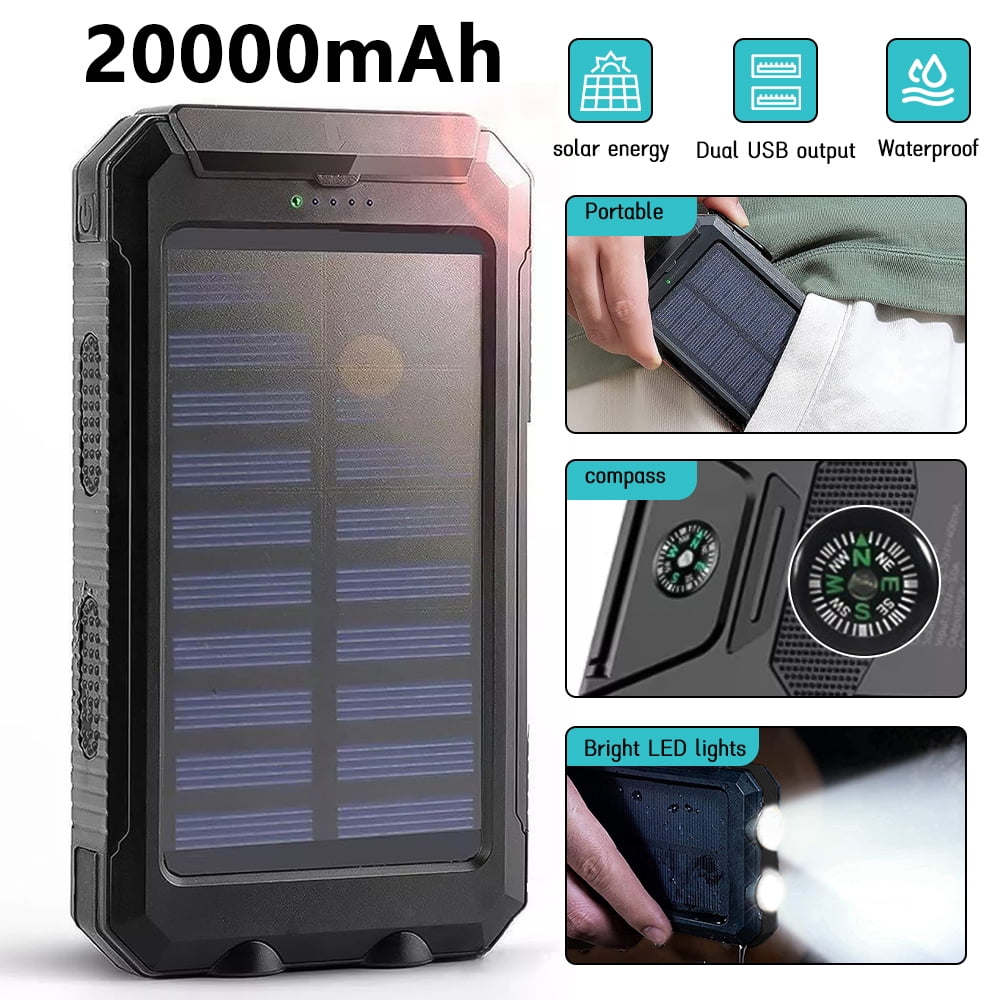 7.5W USB Foldable Solar Panel Portable Power Bank Phone External Battery 
