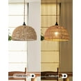 thumbnail image 2 of Rattan Hanging Lamp,Boho Pendant Lights,Plug in Cord Hanging Rattan Light,Plug Into Wall Outlet Pendant Light Fixture On/Off Switch for Living,Dinner Room,Bedroom,Kitchen,for E26,without Bulb, 2 of 7