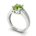 thumbnail image 2 of Clara Pucci 14K White Gold 2.32ct Peridot Solitaire with Accents Ring, 2 of 7