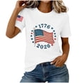 thumbnail image 4 of Levmjia Women's 4th of July T Shirt USA Flag Print Casual Crew Neck Short Sleeve Patriotic Top Loose Fit Summer Tee for American Independence Day, 4 of 6