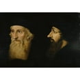 thumbnail image 2 of Anonymous 24x18 Black Ornate Framed Double Matted Museum Art Print Titled: Double Portrait of John Wyclif and Johannes Oekolampad (1600), 2 of 5