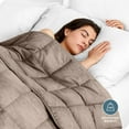 thumbnail image 3 of Bare Home 10 lbs Weighted Blanket for Kids - 40" x 60" - Minky Fleece, Taupe, 3 of 10