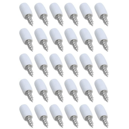 

30pc Self-tapping Screws Cabinet Bracket Laminate Support Glass Studs Pegs Support Pegs with white cover