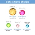 thumbnail image 2 of Uxcell 570 Pcs Pegatinas de Gemas para Manualidades, 5 Hojas de Pegatinas de Gemas Autoadhesivas Brillantes de Forma Mixta, Multicolor, 2 of 5