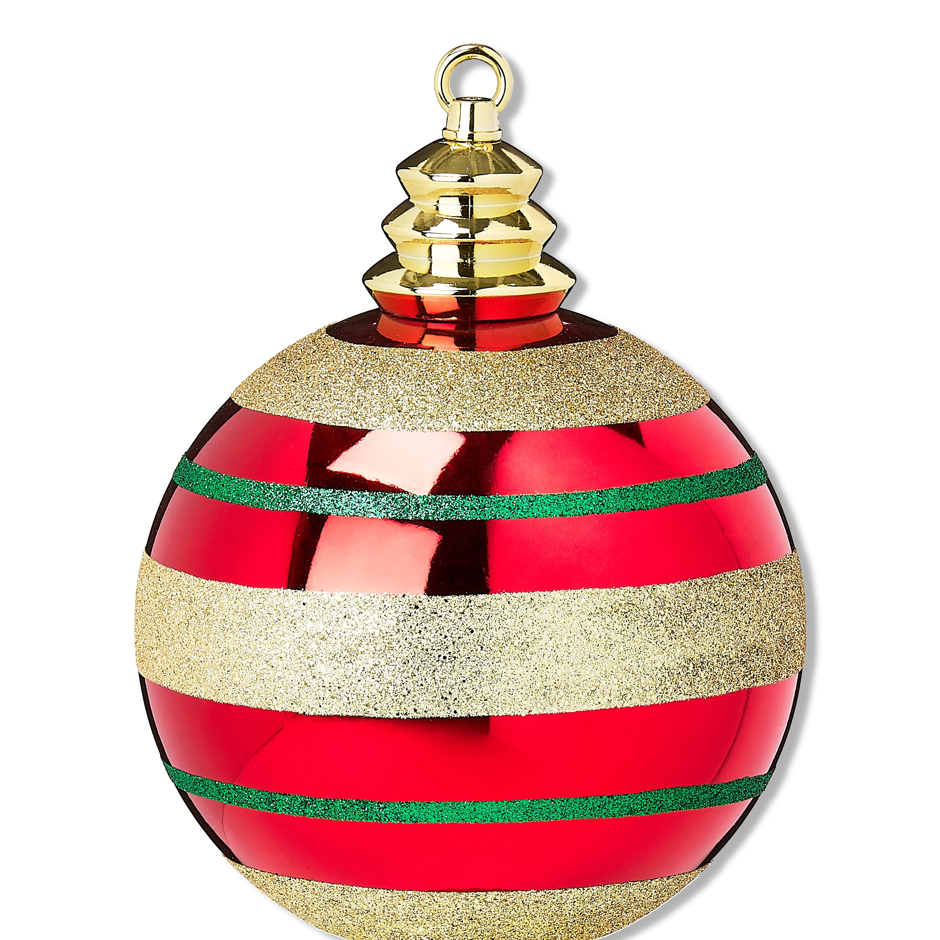 Red, Green, and Gold Jumbo Shatterproof Finial Christmas Ornament, 23", by Holiday Time