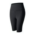 thumbnail image 5 of Mrat Jean Shorts Ladies Women's Yoga High Waist Waist Waist Lifting Hip Yoga Pants Work Half Short Stretch S-623 Black M, 5 of 5