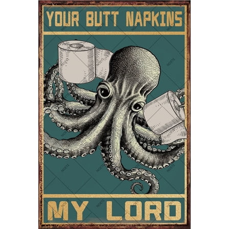 Noete Powder Room Tin Sign 8x12 Inch Primitive Wall Art Funny Powder Room Sign for Bathroom Decor Rustic Home & Classroom Decorations Spring & Easter Holiday Decor