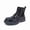 Black, variant on Men's Two-Tone Combat Boots Lightweight Platform Ankle Boots Fashionable Black & White Patchwork Leather Ankle Boots