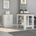 thumbnail image 2 of Newboti Furniture 2 Piece Kitchen Set, Kitchen Island & Pantry Cabinet, White /Walnut /Light Oak 43502, 2 of 7