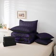 thumbnail image 6 of jejeloiu Vintage Baroque Floral 7 Pieces Bedding Comforter Set,Kawaii Girl Bowtie Full Bedding Set,Purple Black Fitted Sheet Flat Sheet For Kids,Breathable Home Decor Reversible, 6 of 8