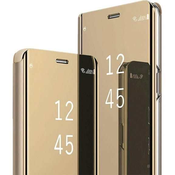 S21 Plus Leather Case Compatible with Samsung Galaxy S21  Plus 5G Phone Case Clear View Makeup Mirror Flip Cover, S21  Case with Kickstand Shockproof Protective Cover for Samsung S21 Plus 5G