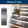 thumbnail image 4 of Stair Treads Non Slip 15PCS, 8" x 30" Indoor Stair Runners for Wooden Steps, Edging Stair Rugs with Reusable Peel and Stick Adhesive for Kids Elders and Pets, Navy, 4 of 9