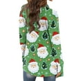 thumbnail image 6 of Women's Fashionable Loose-Fit Casual Cardigan with Christmas Print Mid-Length Coat for Holiday Outfits and Comfortable Wear,Dark Green,S, 6 of 6