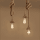 thumbnail image 1 of Candelabro de cuerda de cáñamo, candelabro de cafetería, estilo de Bar, candelabro Retro de restaurante de un solo cabezal, estilo americano, 1 of 5