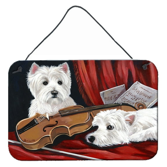 Carolines Treasures PPP3279DS812 Westie Fiddlers Wall or Door Hanging Prints  8x12 multicolor