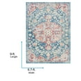 thumbnail image 3 of Livabliss Area Rugs for Living Room, 7x9 Murat Traditional Dark Blue Rug, Bedroom Dining Room Home Decor Stain Resistant Carpet (6'7" x 9'), 3 of 6