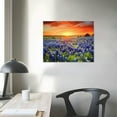 thumbnail image 3 of EastSmooth  - Texas Sunset Picture Wall Art Beautiful Bluebonnets Field Photo Canvas Painting Natural Landscape Poster Artwork,Extra, 3 of 4