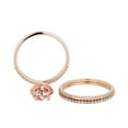 thumbnail image 3 of 2.50 Round Morganite Halo Engagement Ring Bridal Trio Set In 10K Rose Gold, Promise Ring, Anniversary Ring, 3 of 3