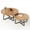 Natural, variant on Set of 2 Round Nesting Coffee Tables, Iron and MDF Small Space Living Room Side Tables, 80 x 80 x 49 cm , White
