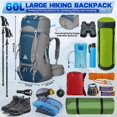 thumbnail image 2 of Mochila de Senderismo IGOLUMON 60L Impermeable para Camping Azul, 2 of 7