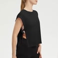 thumbnail image 5 of SAWOBUUN Womens Side Tie Cropped Tank Tops Summer Oversized Sleeveless Casual Loose Fit Boxy Basic Tees, 5 of 8