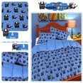 thumbnail image 5 of PiccoCasa 5 Piece Kids Duvet Cover Bedding Set Monster Pattern Full Navy Blue, 5 of 6