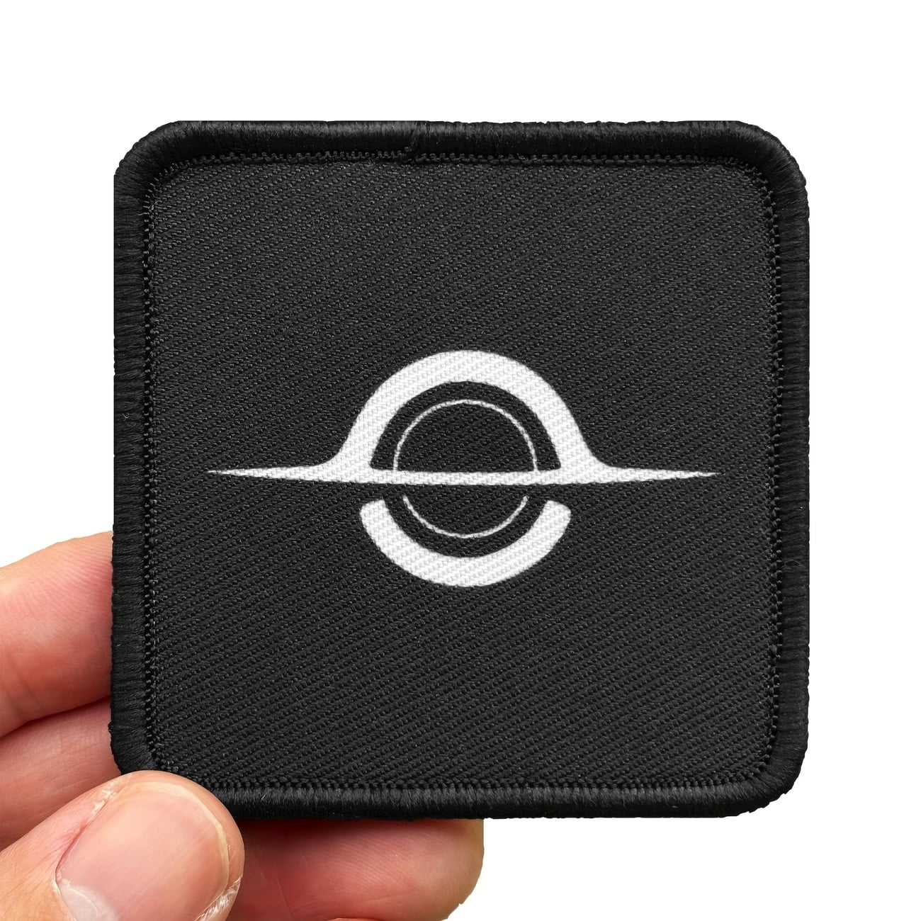 Black Hole Design Patch - Durable Embroidered Badge for Backpacks, Hats, and Creative Projects
