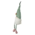 thumbnail image 4 of Northlight Spring Floral Plaid Gnome Figure with Dangling Legs - 28" - Green and White, 4 of 5