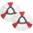 thumbnail image 1 of (Paquete de 2) Compatible con cabezales de trapeador Vileda (rojo y blanco), cabezal de repuesto para trapeador turbo 2 en 1 compatible, microfibra, 1 of 5