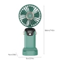 thumbnail image 3 of TopLLC Portable Handheld Small Fan, Foldable Personal Desk Fan with Phone Holder, USB Rechargeable Neck Hanging Fan with Digital Display 5 Gear Strong Airflow Cooling Fan for Office Bedroom Travel, 3 of 9