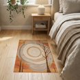 thumbnail image 3 of ODIKA 2'x3' Washable Accent Rug Pet Friendly, Bedside Mat Stump Grain Ring Earthy Swirl Motif Concentric Annual Rings Farmhouse for Bedroom, Nursery, RV, 3 of 7