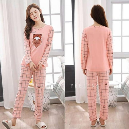 

Cocoya Women s Long Sleeve Pajamas Set Cute Print Top and Pants Pjs Lounge Sets