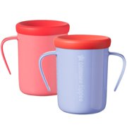 Tommee Tippee Easiflow 360° Spill-Proof Trainer Cup with Travel Lid, Lavender & Cherry – 6m+, 2pk