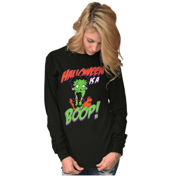 Betty Boop Zombie Halloween Treat Women's Long Sleeve T Shirt Brisco Brands S