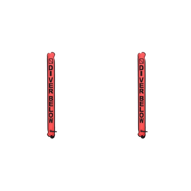 Eigraketly Boya de marcador de superficie, buceo con gancho giratorio SMB, visibilidad subacuática, equipo de deportes acuáticos flotantes de rojo fluorescente 2Conjunto
