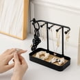 thumbnail image 2 of Yesbay Jewelry Organizer Rack with 5 Hook Necklace Holder Stand with Wooden Tray Anti-Slip Design Strage Rack for Necklaces Bracelets Earrings, 2 of 7