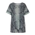 thumbnail image 5 of LYXSSBYX Womens 2 Piece Outfits for Summer 2PC Women Casual Summer Sports Suit Round Neck Print Short Sleeve Shorts Set, 5 of 7