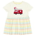 thumbnail image 3 of Inktastic Valentine's Day Red Firetruck with Pink Hearts Girls Baby Dress, 3 of 5