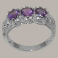 thumbnail image 2 of LBG British Made 10k White Gold Natural Amethyst Womens Anniversary Ring - 33 size options - Size 4.75, 2 of 7