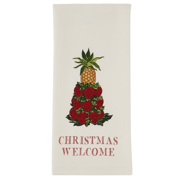 Park Designs Christmas Welcome Embroidered Dishtowel Set of 2