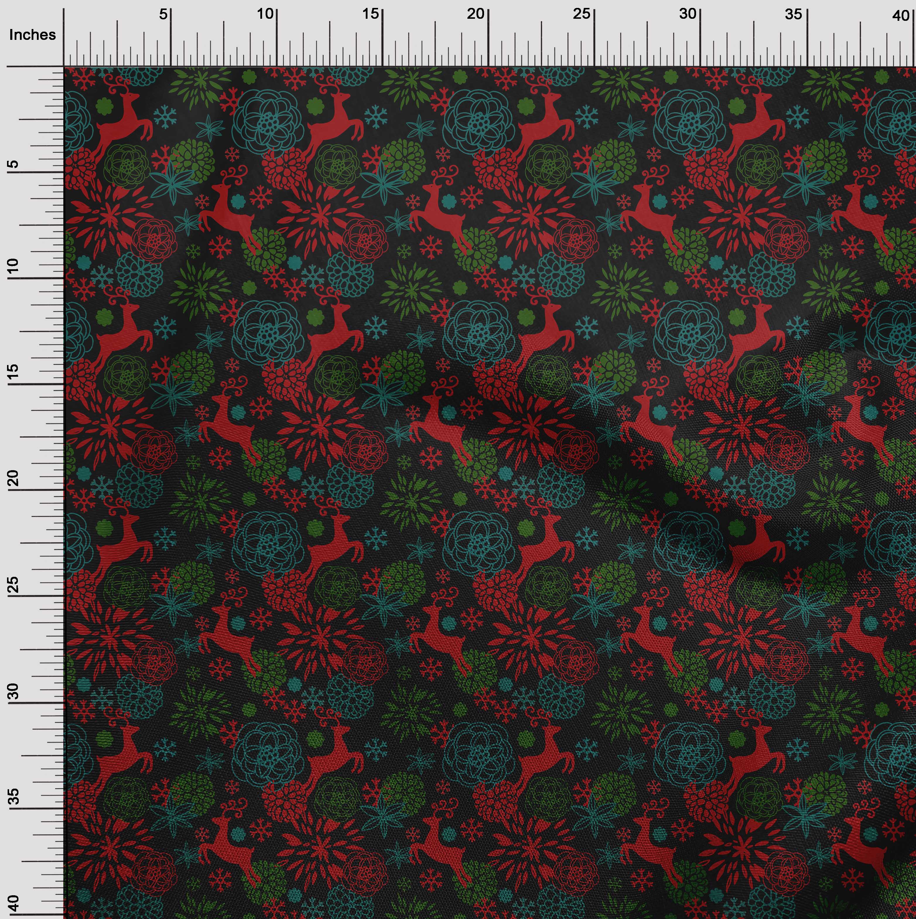 oneOone Cotton Cambric Black Fabric Christmas Dress Material Fabric Print Fabric By The Yard 56 Inch Wide